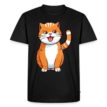 Chaton orange pour les propriétaires de chats - T-shirt Premium bio Homme - noir - Devant - Nico (187cm)