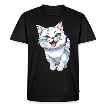 Chaton mignon rire pour les amoureux des chats - T-shirt Premium bio Homme - noir - Devant - Nico (187cm)