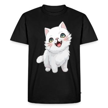 Chaton mignon avec œil de chat pour les amoureux des chats - T-shirt Premium bio Homme - noir - Devant - Nico (187cm)