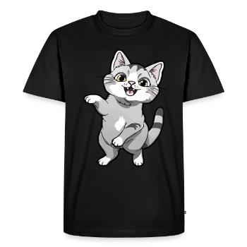 Chaton dansant pour les amoureux des chats - T-shirt Premium bio Homme - noir - Devant - Nico (187cm)
