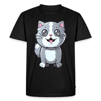 Chaton mignon avec œil de chat pour les propriétaires de chats - T-shirt Premium bio Homme - noir - Devant - Nico (187cm)