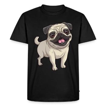Petit chien mignon boxer chien - T-shirt Premium bio Homme - noir - Devant - Nico (187cm)