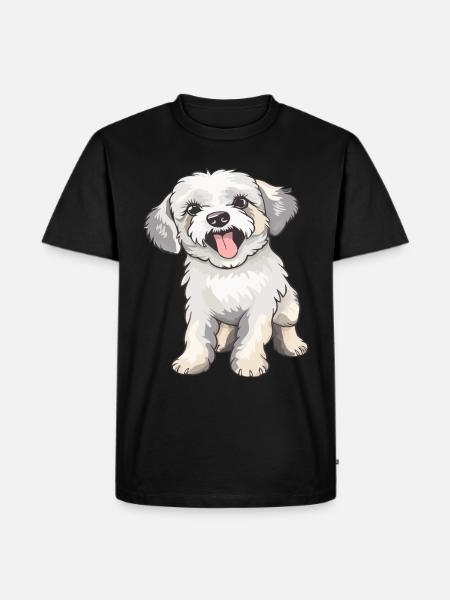 Petit caniche mignon - T-shirt Premium bio Homme - noir