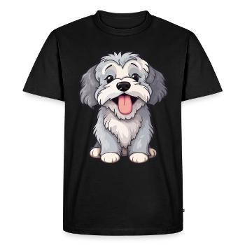 Petit chien câlin - T-shirt Premium bio Homme - noir - Devant - Nico (187cm)