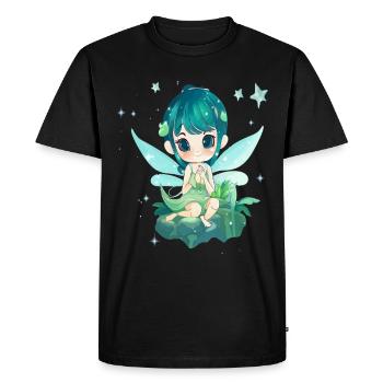 Little Fairy Magical Fairytale Creature Glitter - Men's Premium Organic T-Shirt - black - Front - Nico (187cm)