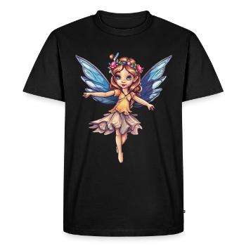 Créature de conte de fées enchanteresse avec des ailes - T-shirt Premium bio Homme - noir - Devant - Nico (187cm)
