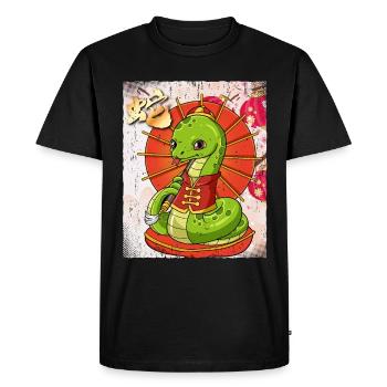 Année du Serpent Nouvel An lunaire chinois - T-shirt Premium bio Homme - noir - Devant - Nico (187cm)