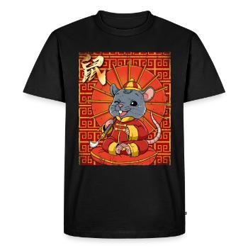 Année du Rat Nouvel An lunaire chinois - T-shirt Premium bio Homme - noir - Devant - Nico (187cm)
