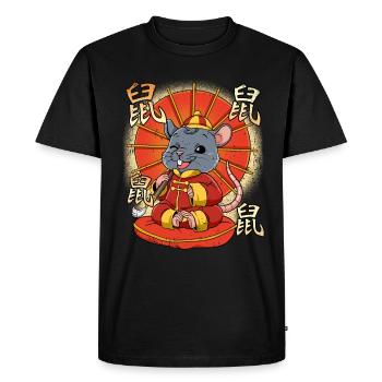 Année du Rat Nouvel An lunaire chinois - T-shirt Premium bio Homme - noir - Devant - Nico (187cm)