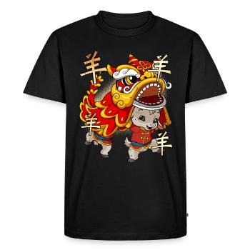 Année de la chèvre Nouvel An lunaire chinois - T-shirt Premium bio Homme - noir - Devant - Nico (187cm)