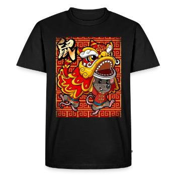 Année du Rat Nouvel An lunaire chinois - T-shirt Premium bio Homme - noir - Devant - Nico (187cm)
