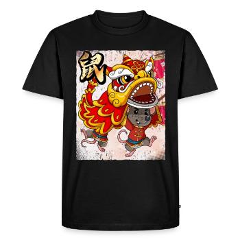 Année du Rat Nouvel An lunaire chinois - T-shirt Premium bio Homme - noir - Devant - Nico (187cm)