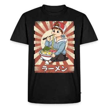 ramen boy noodle soup ramen - Men's Premium Organic T-Shirt - black - Front - Nico (187cm)