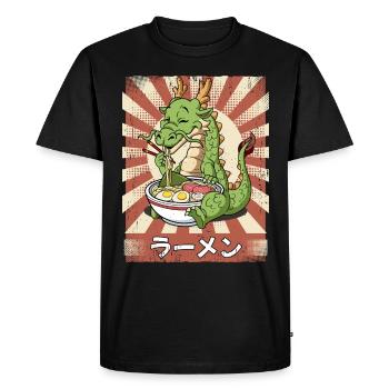 ramen dragon noodle soup ramen - Men's Premium Organic T-Shirt - black - Front - Nico (187cm)