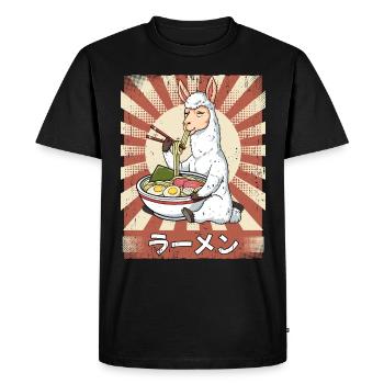Ramen Alpaca Noodle Soup Ramen - Men's Premium Organic T-Shirt - black - Front - Nico (187cm)