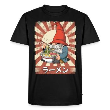 ramen gnome noodle soup ramen - Men's Premium Organic T-Shirt - black - Front - Nico (187cm)