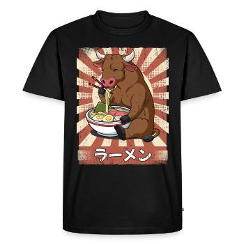 ramen ox noodle soup ramen - Men's Premium Organic T-Shirt - black - Front - Nico (187cm)