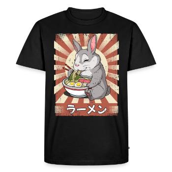 ramen rabbit noodle soup ramen - Men's Premium Organic T-Shirt - black - Front - Nico (187cm)