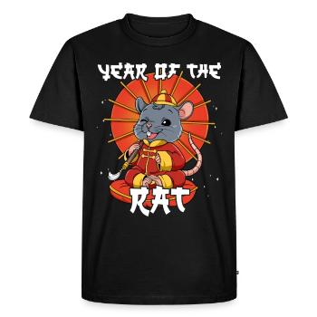 Année du Rat Nouvel An lunaire chinois - T-shirt Premium bio Homme - noir - Devant - Nico (187cm)