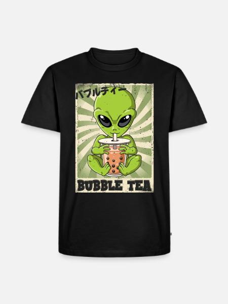 Boba Tea Alien Bubble Tea - Männer Premium Bio T-Shirt - Schwarz
