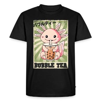 Boba Tea Axolotl Bubble Tea - T-shirt Premium bio Homme - noir - Devant - Nico (187cm)