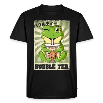 Boba Tea Grenouille Bubble Thé - T-shirt Premium bio Homme - noir - Devant - Nico (187cm)