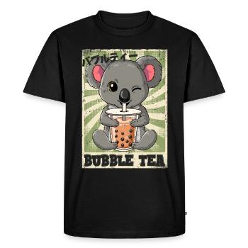 Boba Tea Koala Bubble Tea - T-shirt Premium bio Homme - noir - Devant - Nico (187cm)