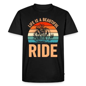 Life is a beautiful ride bike - Men's Premium Organic T-Shirt - black - Front - Nico (187cm)