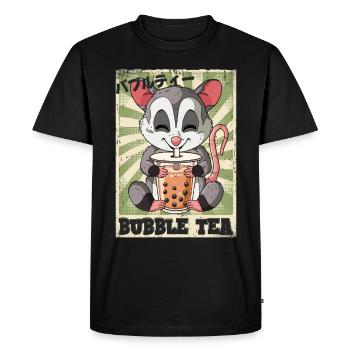 Boba Tea Opossum Bubble Tea - T-shirt Premium bio Homme - noir - Devant - Nico (187cm)