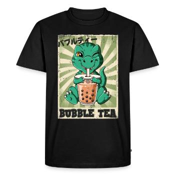 Boba Tea T-rex Bubble Tea - T-shirt Premium bio Homme - noir - Devant - Nico (187cm)