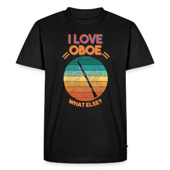 J’adore le hautbois - Quoi d’autre? - T-shirt Premium bio Homme - noir - Devant - Nico (187cm)