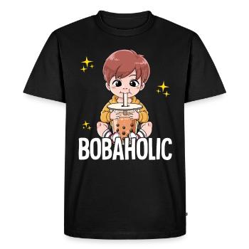 Bubble Tea Young Boba Tea Bobaholic - T-shirt Premium bio Homme - noir - Devant - Nico (187cm)