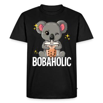 Bubble Tea Koala Boba Tea Bobaholic - T-shirt Premium bio Homme - noir - Devant - Nico (187cm)
