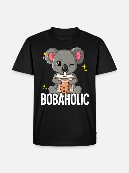 Bubble Tea Koala Boba Tea Bobaholic - Men's Premium Organic T-Shirt - black