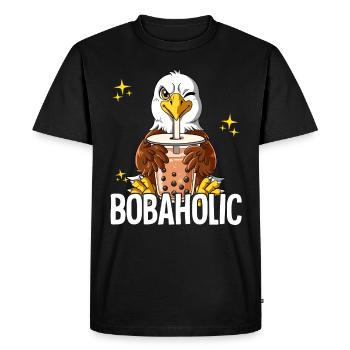 Bubble Tea Adler Boba Tea Bobaholic - T-shirt Premium bio Homme - noir - Devant - Nico (187cm)
