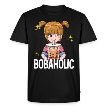 Bubble Tea Girl Boba Tea Bobaholic - T-shirt Premium bio Homme - noir - Devant - Nico (187cm)