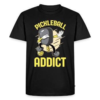 Pickleball Addictive Pickleball Raquette Padel - T-shirt Premium bio Homme - noir - Devant - Nico (187cm)