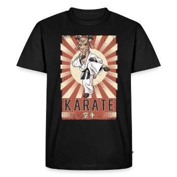 Karate - Men's Premium Organic T-Shirt - black - Front - Nico (187cm)
