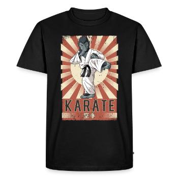 Karate - Men's Premium Organic T-Shirt - black - Front - Nico (187cm)