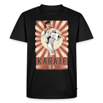 Karate - Men's Premium Organic T-Shirt - black - Front - Nico (187cm)