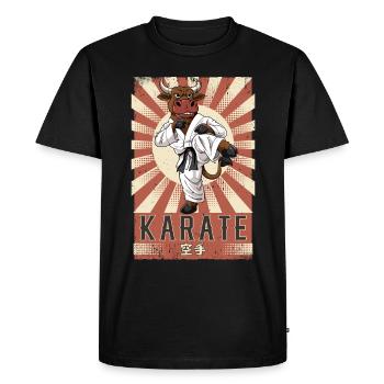 Karate - Men's Premium Organic T-Shirt - black - Front - Nico (187cm)