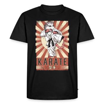 Karate - Men's Premium Organic T-Shirt - black - Front - Nico (187cm)