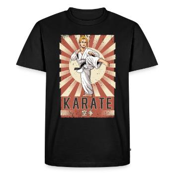 Karate - Men's Premium Organic T-Shirt - black - Front - Nico (187cm)