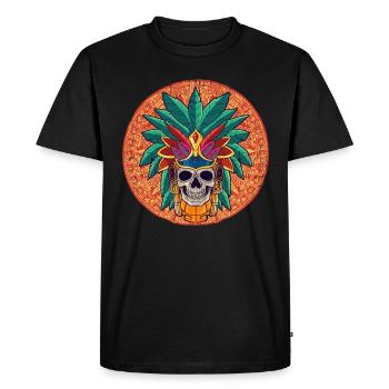 Guerrier aztèque mexicain Aztèques - T-shirt Premium bio Homme - noir - Devant - Nico (187cm)