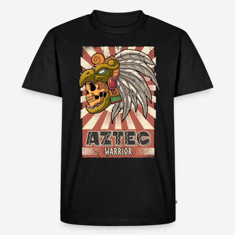 Mexikanischer Aztekenkrieger Azteken - Männer Premium Bio T-Shirt - Schwarz