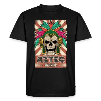 Guerrier aztèque mexicain Aztèques - T-shirt Premium bio Homme - noir - Devant - Nico (187cm)