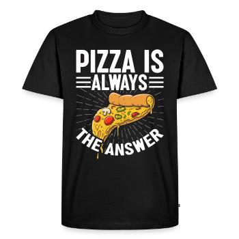 La pizza est toujours possible, la pizza aime la tranche de pizza - T-shirt Premium bio Homme - noir - Devant - Nico (187cm)