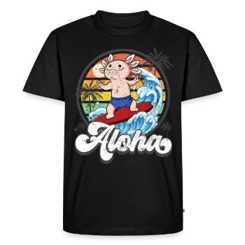 Aloha Hawaiian Hawaiian Surfer Surfing - T-shirt Premium bio Homme - noir - Devant - Nico (187cm)