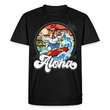 Aloha Hawaiian Hawaiian Surfer Surfing - T-shirt Premium bio Homme - noir - Devant - Nico (187cm)
