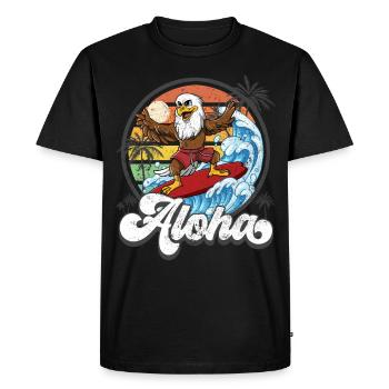 Aloha Hawaiian Hawaiian Surfer Surfing - T-shirt Premium bio Homme - noir - Devant - Nico (187cm)